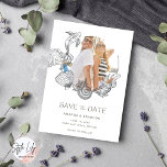 Beach Photo Summer Weddenschap Save the Date<br><div class="desc">Een flinke zee-schepsel en een foto van de seashell redden de data van de huwelijksfeestdag op het zomerstrand. Eenvoudig ontwerp dat met uw trouwdetails en foto wordt aangepast. Als u hulp nodig hebt die uw foto correct bebouwt om de cirkel op de sjabloon te passen, contacteer me. Ik zou graag...</div>