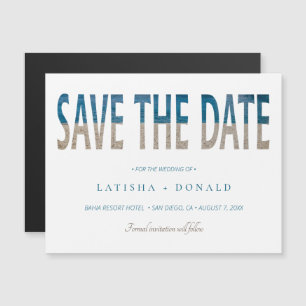 Beach Photo Typography Weddenschap Save the Date