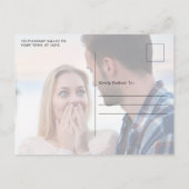 Beach Photo Verloving Announcement Briefkaart (Achterkant)