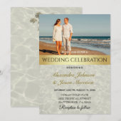 Beach Photo Wedding Kaart (Voorkant / Achterkant)