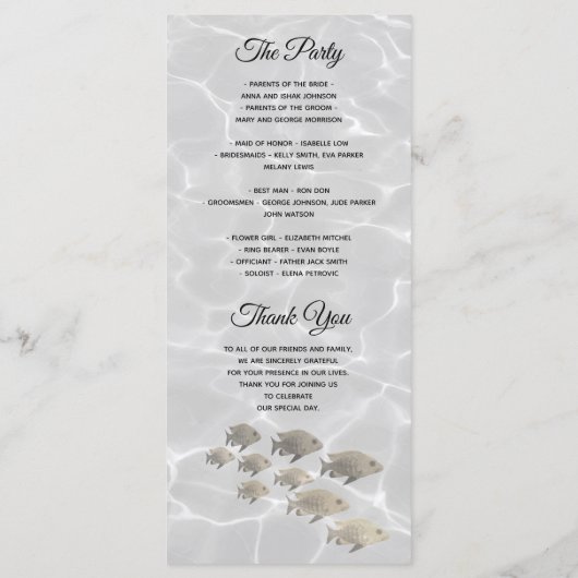 Beach Photo Wedding Programmakaart (Achterkant)