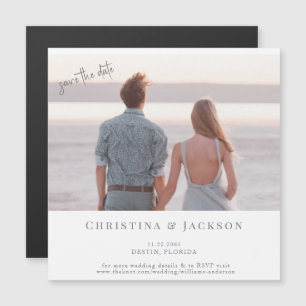 Beach Photo Wedding Save the Date Magnetische Uitnodiging