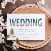 Beach Photo Wedding Text Art Kaart