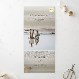 Beach Photo Wedding Tri-Fold Invitation Drieluik Uitnodiging