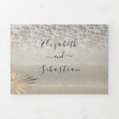 Beach Photo Wedding Tri-Fold Invitation Drieluik Uitnodiging (Cover)