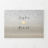 Beach Photo Wedding Tri-Fold Invitation Drieluik Uitnodiging (Cover)