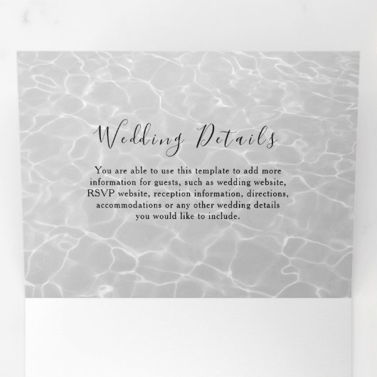 Beach Photo Wedding Tri-Fold Invitation Drieluik Uitnodiging (Binnenzijde eerst)