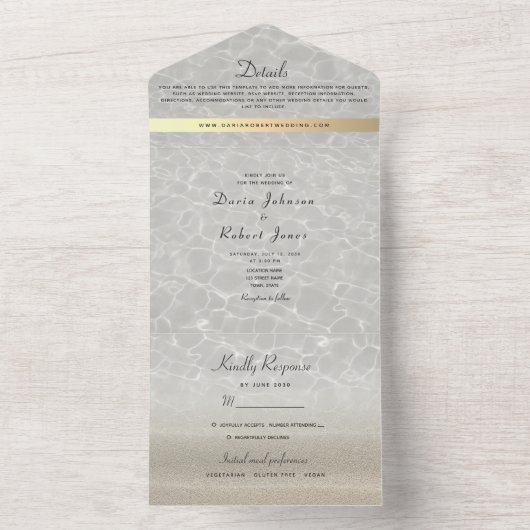 Beach Photo Weduwen in één uitnodiging (Binnen)