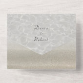 Beach Photo Weduwen in één uitnodiging (Achterkant)