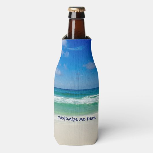 Beach Photography Beauful Custom Tropical Island Flesjeskoeler (Fles Voorkant)