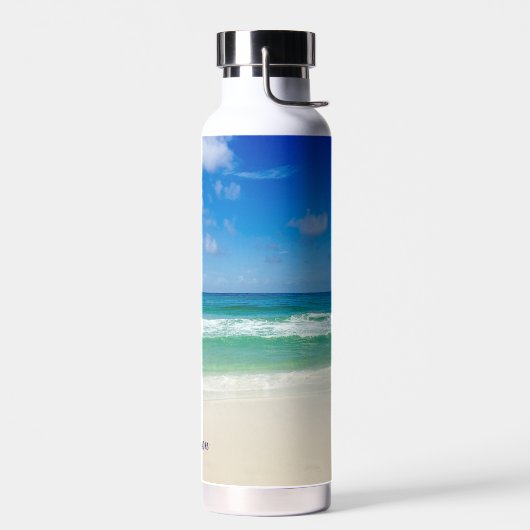 Beach Photography Blue Ocean Waves Personeelsforma Waterfles (Links)