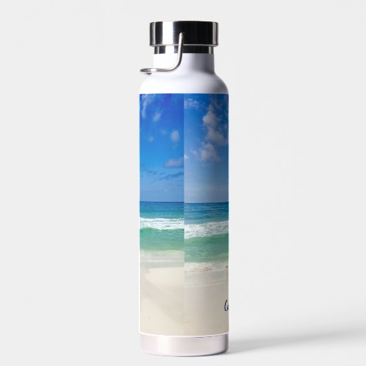 Beach Photography Blue Ocean Waves Personeelsforma Waterfles (Rechts)