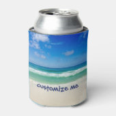 Beach Photography Blue Skies met golven Blikjeskoeler (Blikje Voorkant)