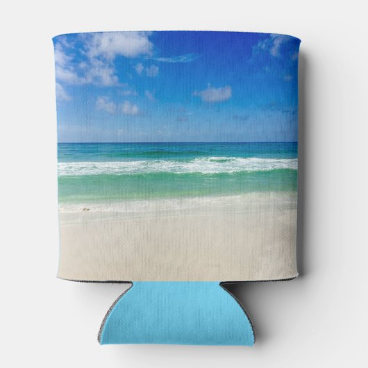 Beach Photography Blue Skies met golven Blikjeskoeler (Achterkant)