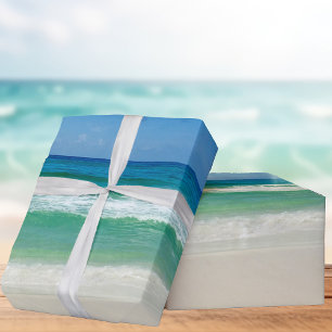 Beach Photography Blue Skies met golven Cadeaupapier