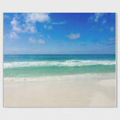Beach Photography Blue Skies met golven Cadeaupapier (Vlak)