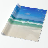 Beach Photography Blue Skies met golven Cadeaupapier (Uitgerold)