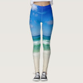 Beach Photography Blue Skies met golven Leggings (Voorkant)
