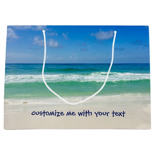 Beach Photography Blue Skies met Waves Custom Groot Cadeauzakje (Voorkant)