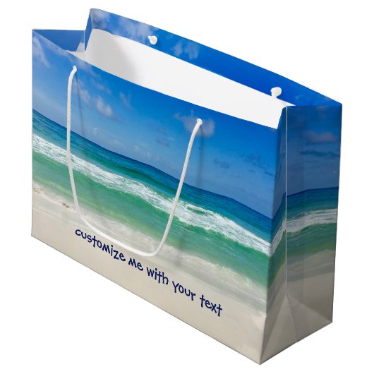 Beach Photography Blue Skies met Waves Custom Groot Cadeauzakje (Voorkant Gekanteld)