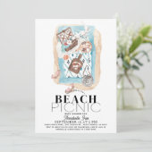 Beach Picnic Baby shower Indigo Kaart (Staand voorkant)