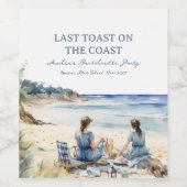 Beach Picnic Bachelorette Laatste Toast aan de Kus Wijn Etiket (Enkel label)