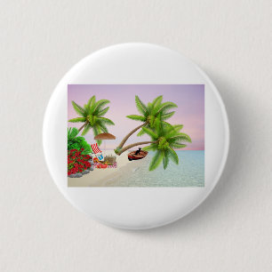 Beach Picnic Boat Struik Palm Trees Beach Stoel Ronde Button 5,7 Cm