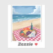 Beach Picnic | Ocean Shore Painting Art Sticker (Vel)