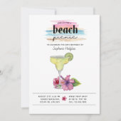 Beach Picnic Sundowner Margarita Hibiscus Birthday Kaart (Voorkant)