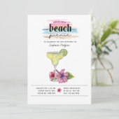 Beach Picnic Sundowner Margarita Hibiscus Birthday Kaart (Staand voorkant)
