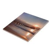 Beach pier bij zonsondergang, Hawaii Tegeltje (Zijkant)