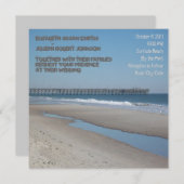 Beach Pier Wedding Invitation Kaart (Voorkant / Achterkant)