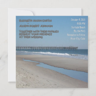 Beach Pier Wedding Invitation Kaart
