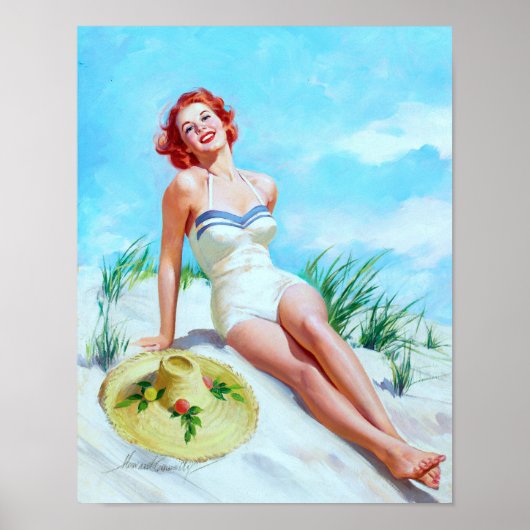 Beach Pin Up Poster (Voorkant)