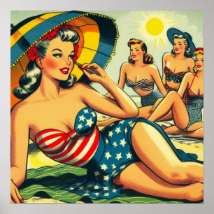  Beach Pin Up Poster
