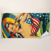 Beach Pin Up Strandlaken (Voorkant)