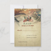 Beach Pinapple Palms Rustieke bruiloft RSVP Kaart (Voorkant)