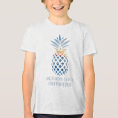 Beach Pineapple Sunset Tropical Summer Cruise Tri-Blend Shirt (Voorkant)