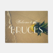 Beach Pineapple Tropical Accent Personalized Deurmat (Voorkant)