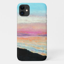 Beach Pink Blue Sunset Artwork Case-Mate iPhone Case