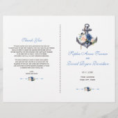 Beach Pink Blush Blue Floral Anchor Programme Flyer (Voorkant)