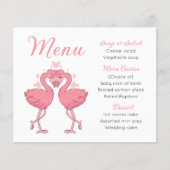 Beach Pink Flamingos Tropical Wedding Menu  (Voorkant)
