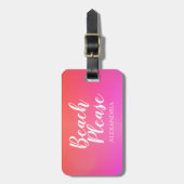 Beach Pink Orange Ombre Name Address Bagagelabel (Voorkant verticaal)