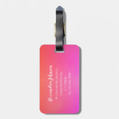 Beach Pink Orange Ombre Name Address Bagagelabel (Achterkant verticaal)