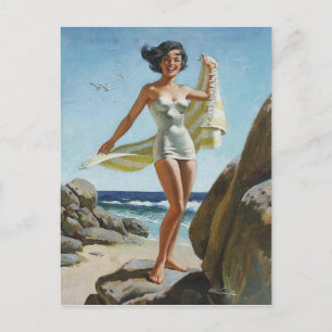 Beach PinUp Briefkaart