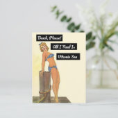 Beach Please All I Need Is Vitamin Sea Bikini Briefkaart (Staand voorkant)