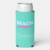 Beach Please Bachelorette Party Neon and Turquoise Seltzer Blikjeskoeler (Seltzer Voorkant)