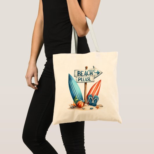 "Beach Please" Beach Canvas tas (Voorkant (product))
