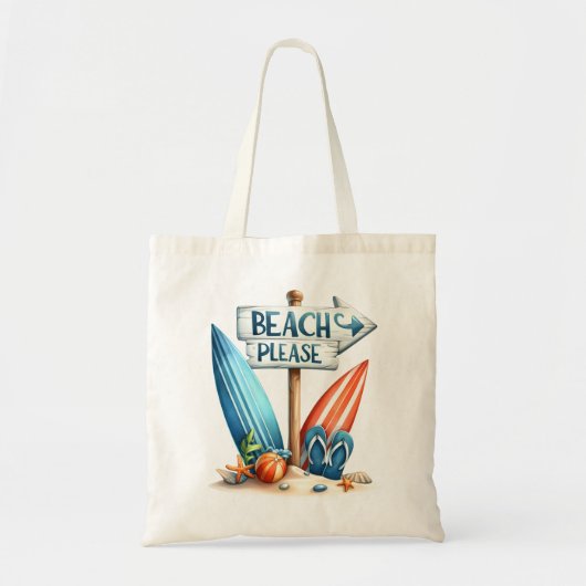 "Beach Please" Beach Canvas tas (Voorkant)