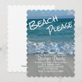 Beach Please Beach Theme Bruids Douche Uitnodiging (Voorkant / Achterkant)